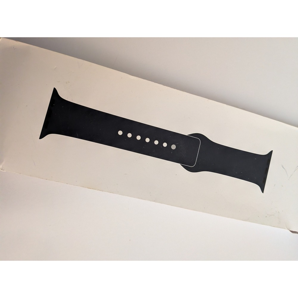 Apple Watch Sport Band Midnight Black Stainless Steel Pin Series 9 45mm
